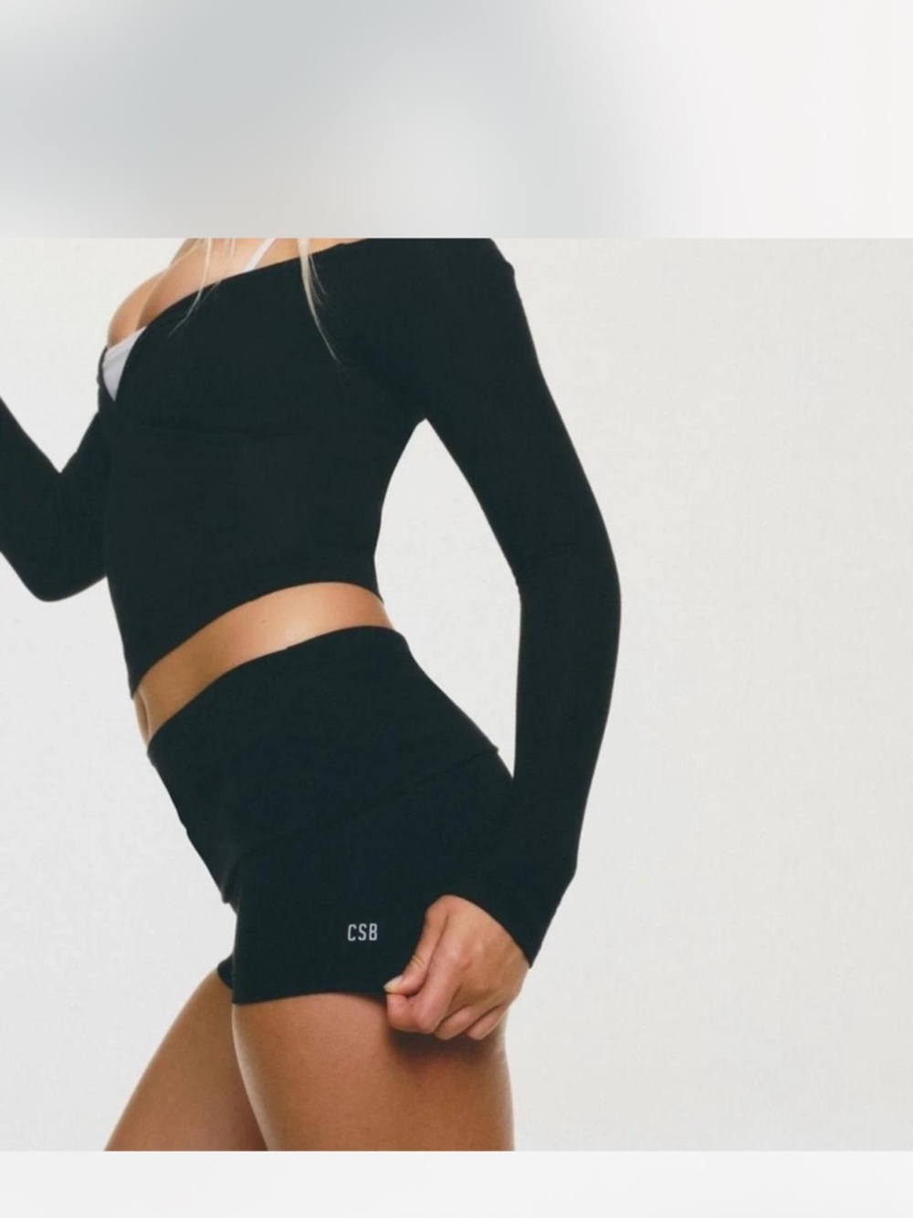 Black CSB Foldover Shorts
